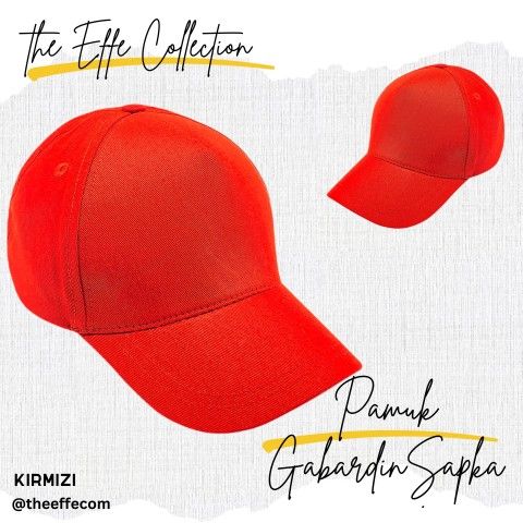 Pamuk Gabardin Şapka Kırmızı
