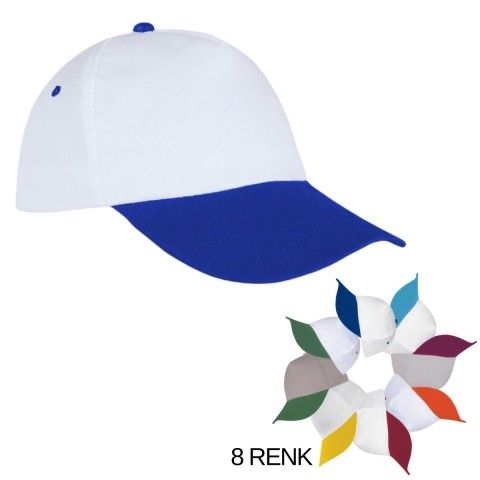 Polyester Şapka Beyaz-saks Mavi